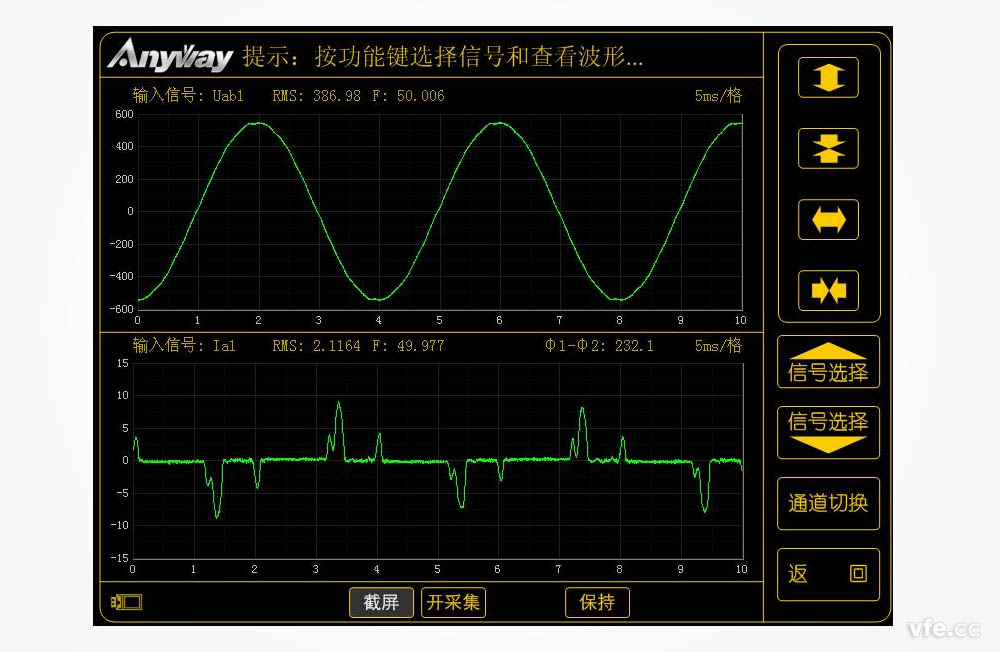 變頻空調(diào)輸入電壓、電流波形圖