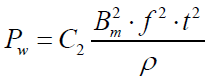渦流損耗Pw的計(jì)算公式
