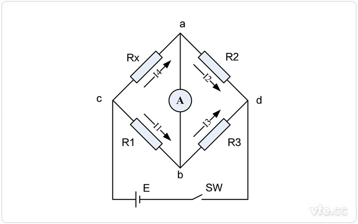單臂電橋測量電路原理圖