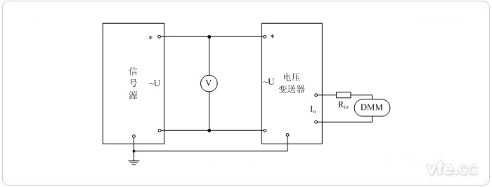 電流輸出型電壓變送器電壓校準(zhǔn)接線圖